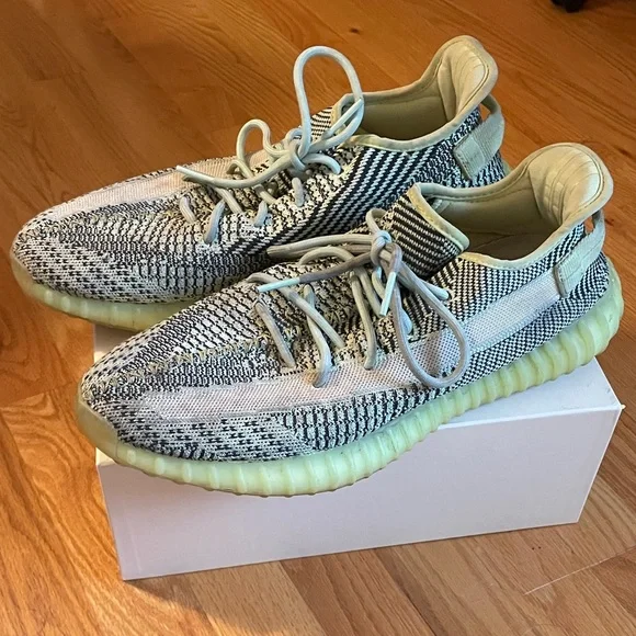 Adidas Knit Sneakers with Light Blue and Yellow Accents - Picture 3 of 6